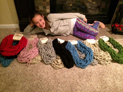 Kaicey's student, Macayla, and her scarves